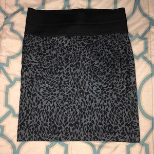 Gray leopard skirt